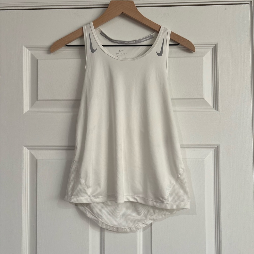 Nike Dri-FIT White Running Tank - Picture 2 of 4